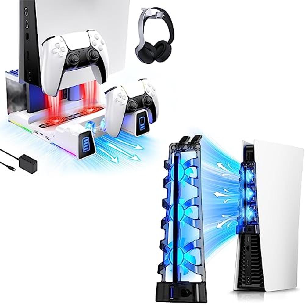  NexiGo PS5 Slient Cooling Stand with RGB LED Light