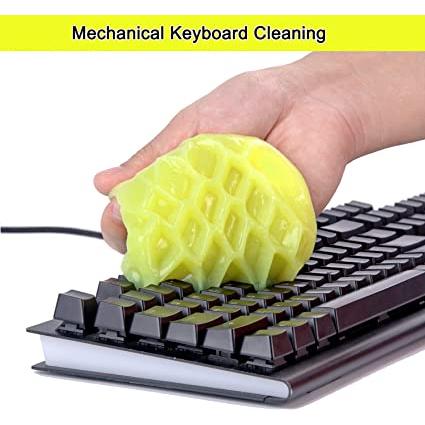 2 piezas de lodo limpiador de polvo, limpiador de teclado universal de  slime pegajoso para limpieza de portátiles, respiraderos de coche,  impresoras, calculadoras. Levamdar verde