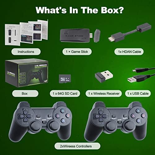 Retro Game Stick - Revisit Classic Games with Built-in 9 Emulators, 20,000+  Games, 4K HDMI Output, and 2.4GHz Wireless Controller for TV Plug and Play
