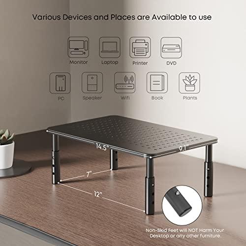 Vu Ryte Soporte Elevador Apilable Para Monitor De Computadora De 1 Pulgada, Ovalado, Negro, VUR 8800, Paquete De 4