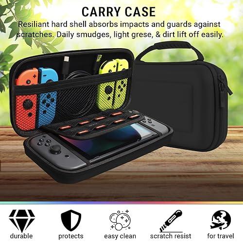 Switch Accessories Bundle Orzly Essentials Pack for Nintendo switch Case Screen Protector