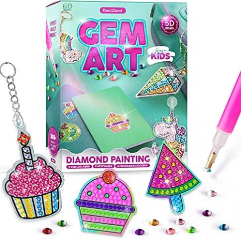 Gem Art, Kit de pintura de diamantes para niños - Grandes gemas 5D - Artes  y manualidades - Niñas