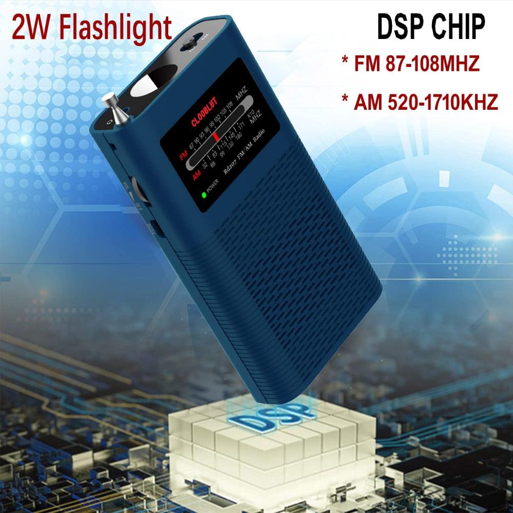 Sanpyl Radio transistor AM FM, mini radio portátil de bolsillo, reproductor  de radio de bolsillo, chip DSP, pequeña radio Walkman con altavoz y