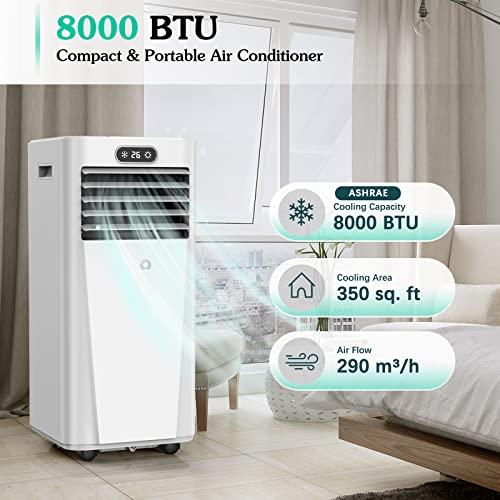 Aire acondicionado portátil de 8,000 BTU cool, dehumidifies