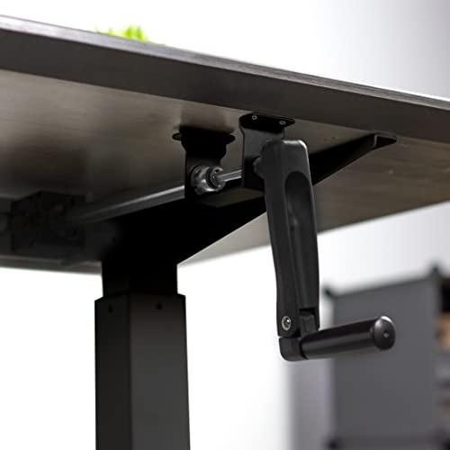 VIVO Black Manual Height Adjustable Stand Up Desk Frame with Hand Crank System, Ergonomic
