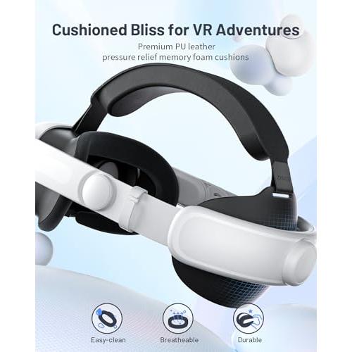 AMVR - Correa para la cabeza para Oculus Quest 2, suave TPU Elite correa  trasera accesorios VR compatibles con Meta Quest 2, reduce la presión de la