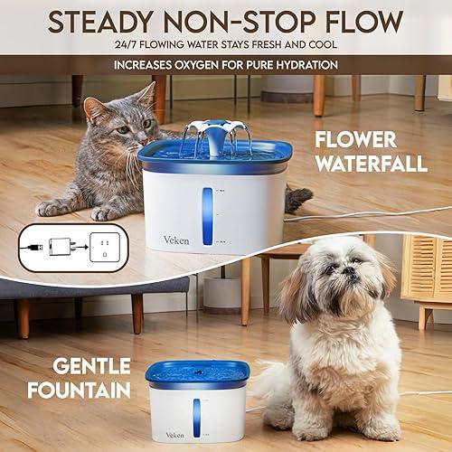 Veken 95oz/2.8L Pet Fountain, Automatic Cat Water Fountain Dog Water