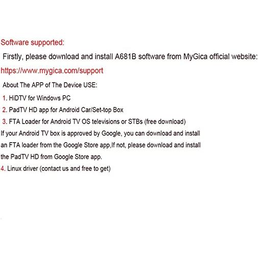 MyGica Sintonizador de TV USB híbrido, ATSC/Clear QAM HDTV para PC portátil  Windows10 y Android TV con mini antena de TV