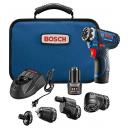 Bosch GSR12V-140FCB22 - Destornillador eléctrico inalámbrico de 12 V, juego  de taladro eléctrico de cabezal múltiple 5 en 1 e ITBHQC201 de 2 1/4