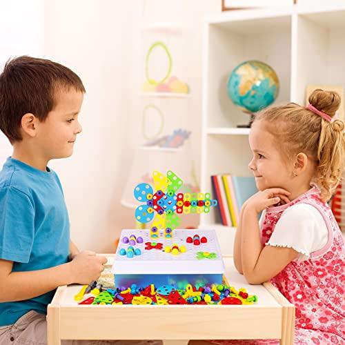  Juguetes STEM para 3, 4, 5, 6, 7, 8, 9, 10 años, juguetes de  construcción para niños de 4 a 8 años, 417 piezas, juego de taladro  creativo de mosaico, juguetes