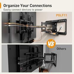 Perlegear Full Motion TV Wall Mount with Power Strip for 42–90 Inch TVs up to 150 lbs, Pre-Assembled TV Mount Has Smooth Swivel, Tilt, Extension, Max VESA 600x400mm, 12“/16/24 Wood Studs, PGLF11 - Nombre de estilo TV Mount with Power Strip