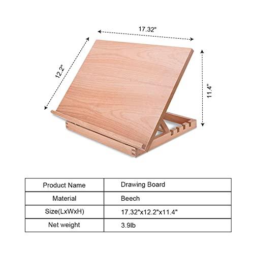 Tabletop Easel A3 Painting Easel with Smooth Surface, Adjustable Angle