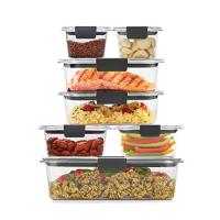 Rubbermaid Brilliance BPA Free Food Storage Containers with Lids, Airtight,  for Kitchen and Pantry Organization, New Set of 14 w/ Scoops