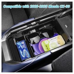 Sinminou Center Console Organizer Compatible with 2020-2025 Mazda CX-30 Accessories, 2PC Armrest Tray with Driver and Front Passenger Side Door Handle Organizer Storage Pocket Insert - Tamaño Center Console Organizer 2PC