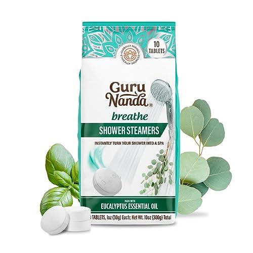 GuruNanda Breathe Shower Steamer Tablets (Pack of 10) 100 Natural
