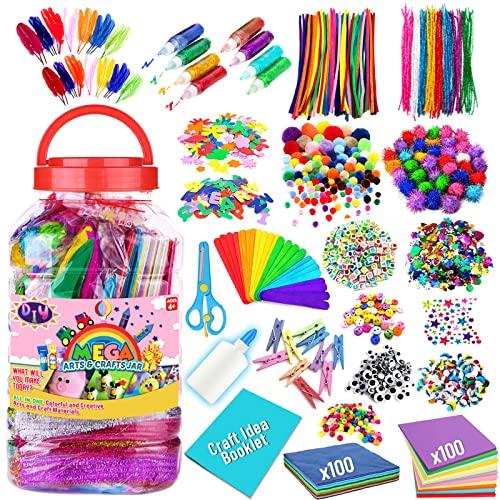 Kit de artes y manualidades – Más de 1000 piezas de suministros y  materiales de manualidades para niños, caja de suministros de arte para  niñas y