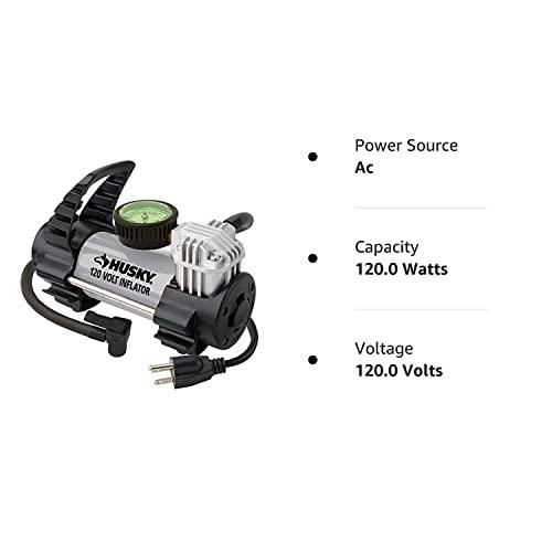 Husky Electric Air Tire Pump 120V Inflator Sport Auto Bike Car Truck