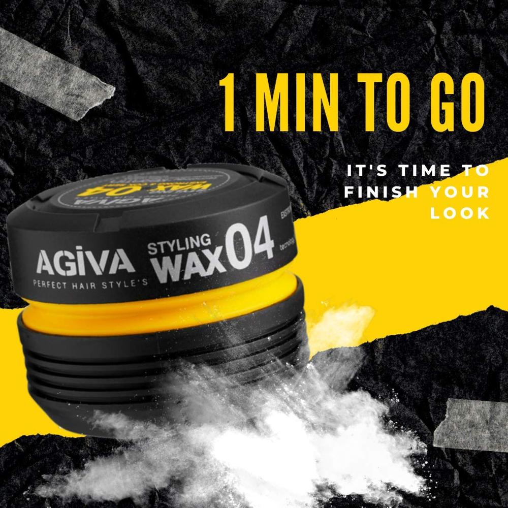 Agiva Hair Styling Wax 04 Extra Strong Black 90ml - Edenshop