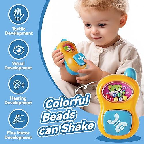  iPlay, iLearn Juego de 10 juguetes de sonajeros para bebé,  sonajero para bebés, mordedor sensorial, juguete musical de aprendizaje  para el desarrollo, regalos de primer cumpleaños para bebés de 0, 1