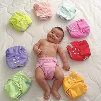 ALVABABY pañales de tela para bebés, tamaño único y ajustable, pañales  lavables y reutilizables para niños y niñas, 6 unidades con 12 rellenos  (6BM98)