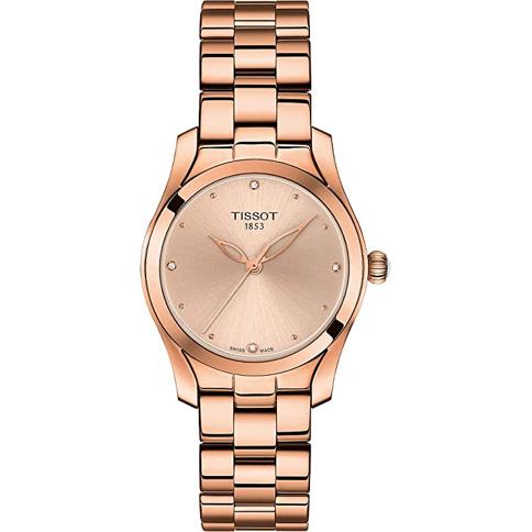 Tissot T WAVE reloj de mujer de oro rosa de diamante