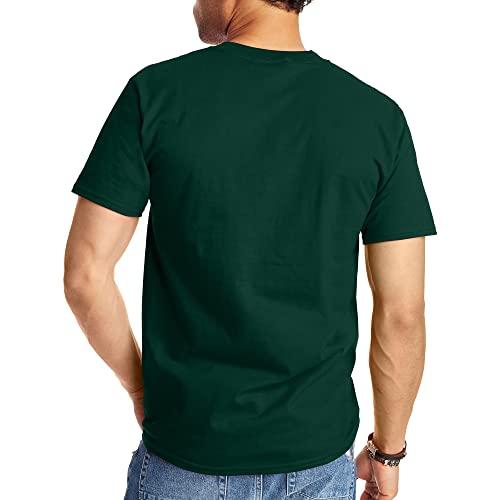 Camiseta Hanes Beefy-T Para Hombre - Algodón Pesado 6 Oz, Cuello Redondo, Corte Holgado, Color Granate, Talla 5XL