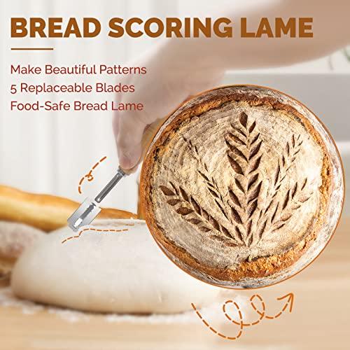 LOYACO 10pcs Banneton Bread Proofing Baskets 9 inch Round + 10 inch Oval,  Sourdough Proofing Basket Set with Dough Bowls, Bread Lame, Whisk, Dough