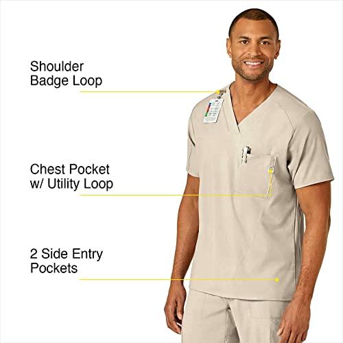 WonderWink Top Unisex Alpha Con Scollo A V – Tasca Tripla Sul Petto, Vestibilità Comoda