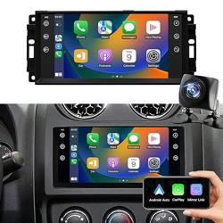 5GWifi Upgrade Android Car Radio for Jeep Wrangler JK 2007-2018, Compass Patriot Dodge RAM 1500/2500 2009-2012, Touch Screen Car Stereo, Wirelss Carplay Android Auto, GPS Navigator FM Backup Camera - Tamaño 7.001 inch