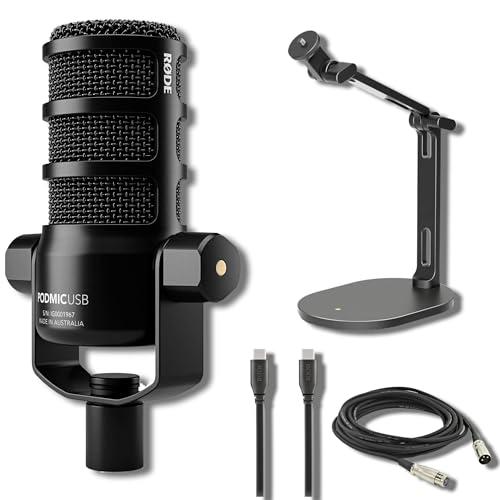 Micrófono de transmisión dinámico Rode PodMic USB y XLR con soporte de ...