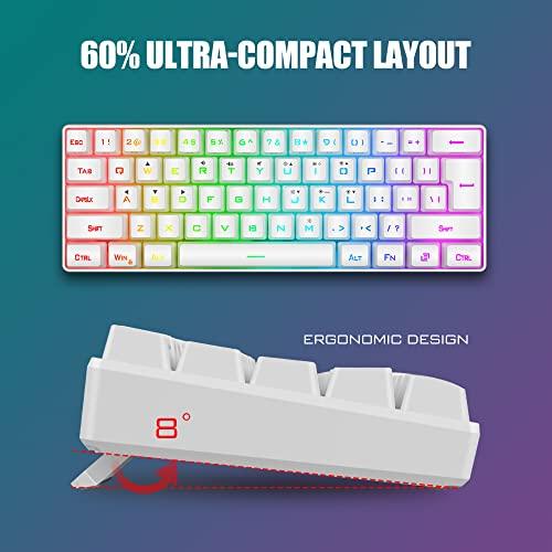 RedThunder 60% Gaming Keyboard and Mouse Combo, RGB Backlit, Ultra-Compact  Mini Keyboard, 7200DPI Gaming Mouse for PC Mac Gamer - AliExpress