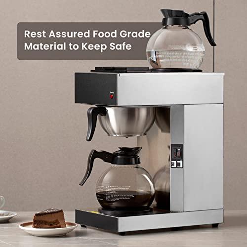 SYBO 12Cup Commercial Drip Coffee Maker, Pour Over Coffee Maker Brewer with 2 Glass Carafes and