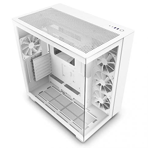 NZXT H9 FLOW Dual-Chamber Mid-Tower Airflow Case Three-sided 360°  water-cooled sea view room tempered glass side panel PC gamer - AliExpress