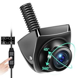 【4 Signal Modes】Backup Camera 360°+45°Rotatable Back up Camera Supports AHD 1080P/720P/NTSC/PAL Models RearView Reverse Camera for Car Truck Super Night Vision IP69K Parking Assist 170° Angle 12V-24V