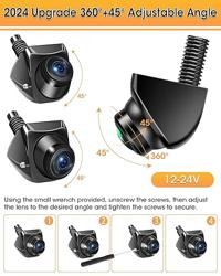【4 Signal Modes】Backup Camera 360°+45°Rotatable Back up Camera Supports AHD 1080P/720P/NTSC/PAL Models RearView Reverse Camera for Car Truck Super Night Vision IP69K Parking Assist 170° Angle 12V-24V