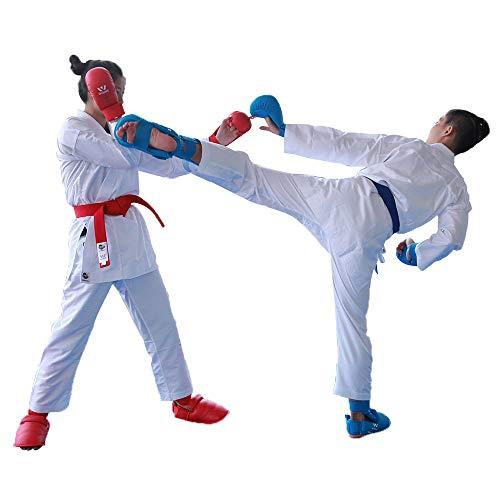 Wesing WKF Sparring Karate Gloves with Thumb Protection Blue Red