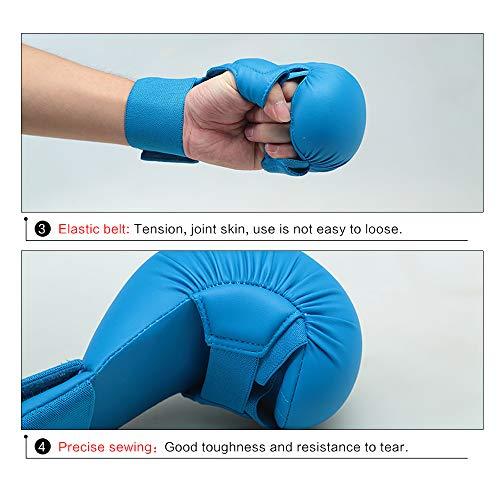 Wesing WKF Sparring Karate Gloves with Thumb Protection Blue Red