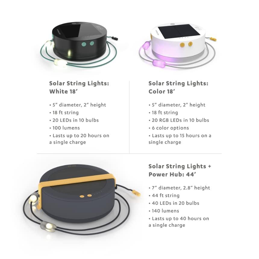 MPOWERD Luci Solar String Lights + Power Hub White 44 Detachable 44