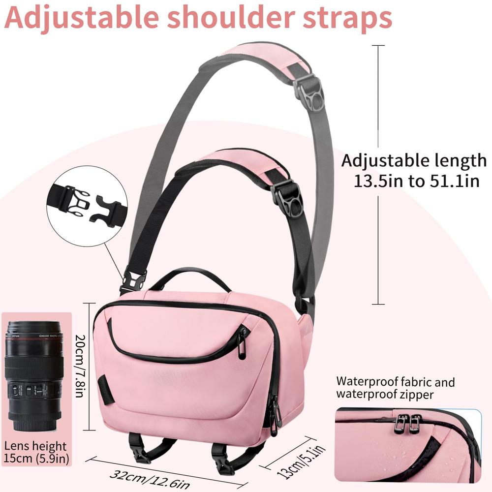 TAAOKA Camera Sling Bag,Waterproof Camera Case with Tripod Holder,DSLR