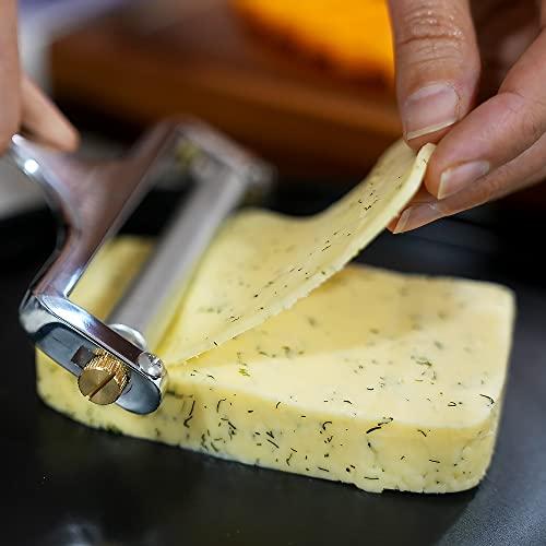 Cortador de queso de alambre de acero inoxidable para mozzarella, cheddar,  gouda y más quesos de bloque, cortador resistente con 1 alambre de corte de