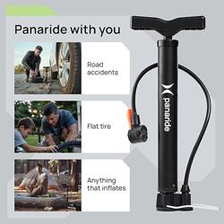 Bike Pump Floor, Advanced Bike Tire Inflator, Bicycle Hand Air Pump with Dual Presta and Schrader Valves, Handheld Pump, Suitable for Road and Mountain Bikes, Baby Stroller, Balls - Nombre de estilo Portable