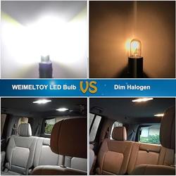 WEIMELTOY 194 LED Car Bulb, 1.5W, White, 360 Degree Lighting, 100 Lm/Bulb, 12V DC, 3030 Chipset, Direct Replacement for T10 Wedge Type - Tamaño 6pcs 194