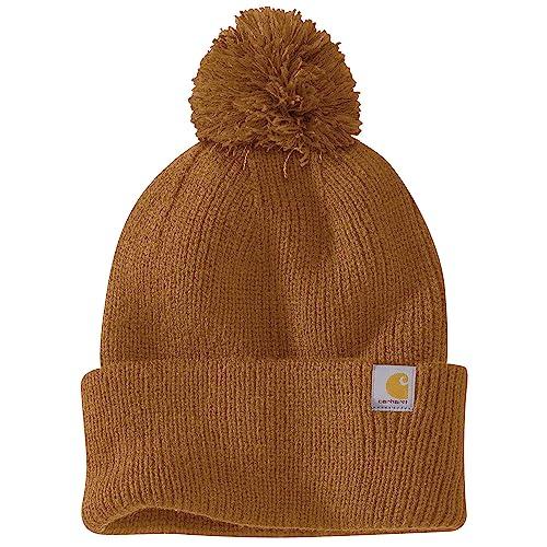 Carhartt Womens Knit Pom Cuffed Beanie, Brown Precio Guatemala