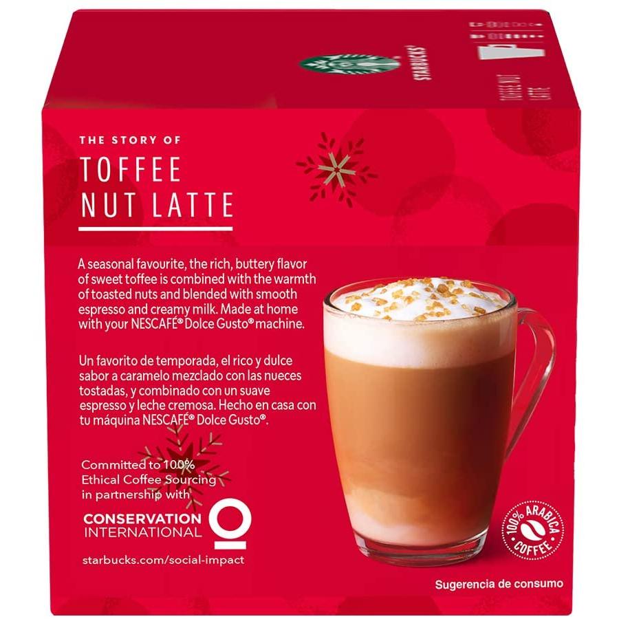  Dolce Gusto Starbucks Toffee Nut Latte Limited Edition 12  Capsules, 6 Drinks : Grocery & Gourmet Food