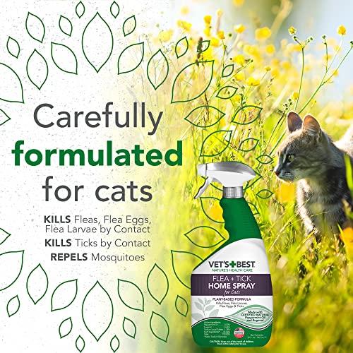 Vets Best Flea and Tick Home Spray for Cats Flea Treatment for Cats