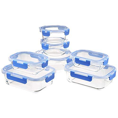 Biandeco Tempered Glass Food Container with Bpa-free Locking Lid