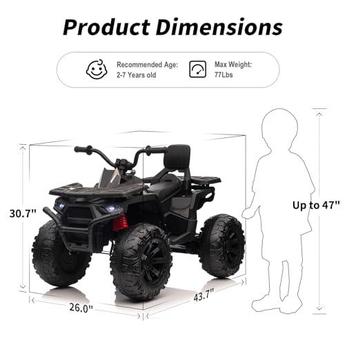 Hikiddo Kids ATV 4 Wheeler, 24V Ride On Toys Car for Big Kids with 400W ...