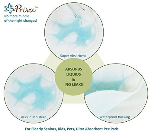 PRIVA 1 Pack Waterproof Washable Incontinence Bed Pads, 34 x 36 Inch Reusable Bed Wetting