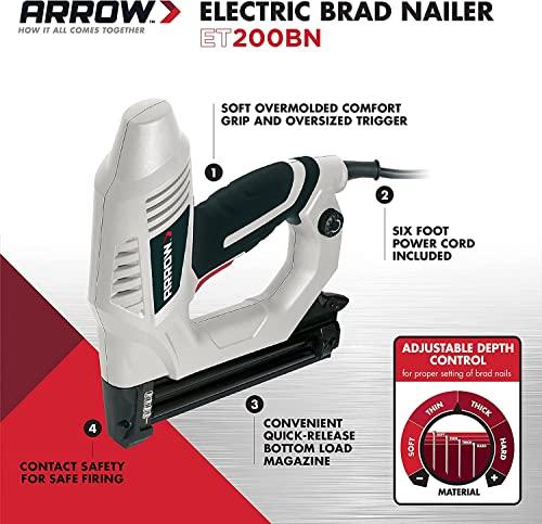 Arrow ET200BN Heavy Duty Electric Brad Nailer, Professional Nail Gun