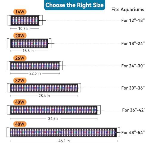 hygger Aquarium LED Light for Fish Tank Full Spectrum Lighting with 24/